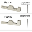 Part 4 Length=36mm _ Width=2.3mm Length=50mm Part 5 Width=2.3mm Length=67mm Width=2.9mm Nail Finger Protector