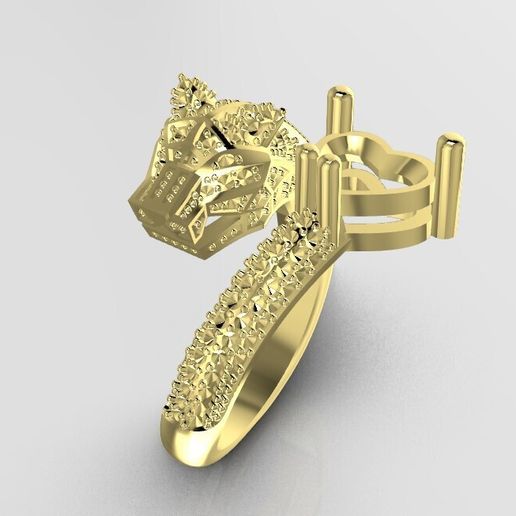 💍 Panther Ring Gold 3D print model・ STL File for ・Cults