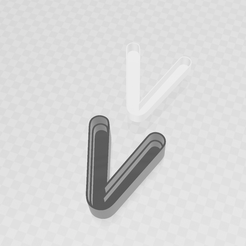 V.png Файл 3MF Светодиодная буква V корпус + крышка・Шаблон для загрузки и 3D-печати