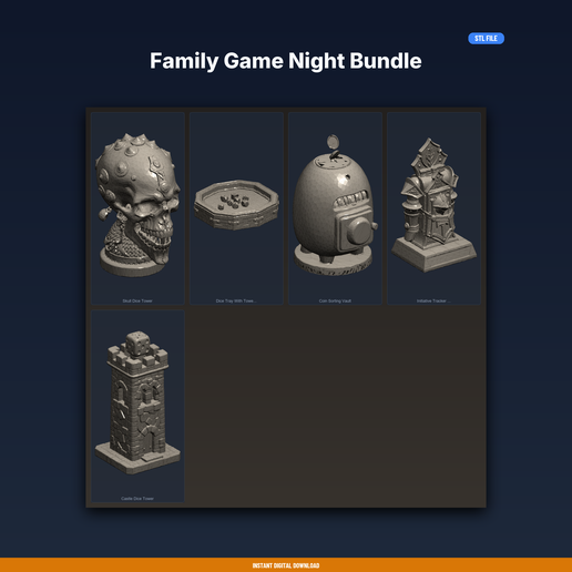 Family Game Night Bundle - 5-Model STL Bundle