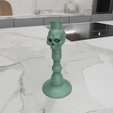 HighQuality.png 3D Skull Candle Holder with 3D Stl File & Skull Decor, Modern Candle Holder, Candlestick Holder, 3D Printing, Skull Art, 3D Printed Gifts