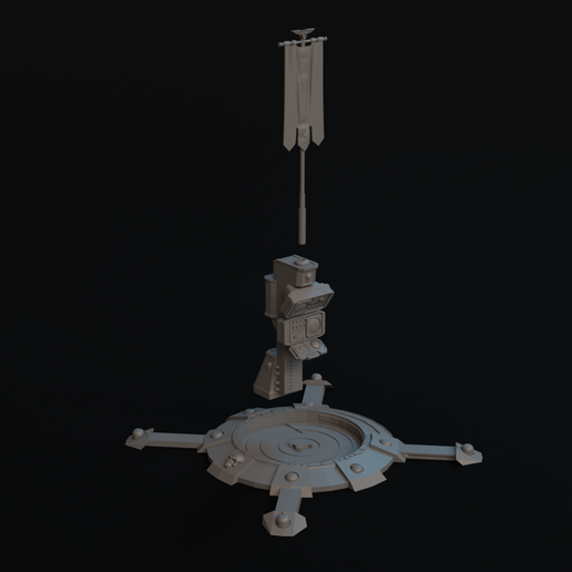 Untitled5.png Strategic Point - Marqueur d'Objectif Sci-Fi (Compatible avec les Wargames 28mm)