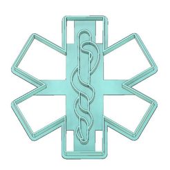 EMS Star Of Life Cookie Cutter.jpg PARAMEDIC COOKIE CUTTER, EMS COOKIE CUTTER, STAR OF LIFE COOKIE CUTTER,CHILDREN COOKIE CUTTER