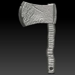 Axe-Viking-40x20mm-a-Texturada-1.jpg Archivo STL Axe Viking・Modelo para descargar y imprimir en 3D