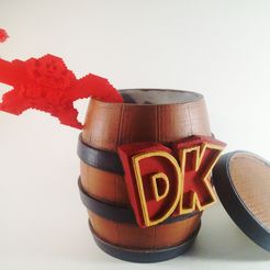 8bit Kong Barrel.jpg Fichier STL Kong est dans un baril・Objet imprimable en 3D à télécharger