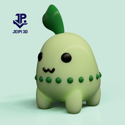 VERANO-22_017.png STL-Datei POKEMON_CHIKORITA_CHIBI_ANIME・3D-druckbare Vorlage zum herunterladen