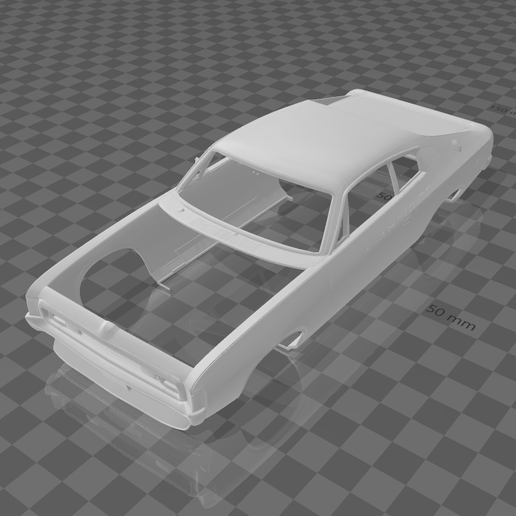 Chrysler Valiant Charger R/T E49 1972 Shell Body – Divided Parts for Easy Printing