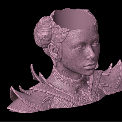 Revenant Kitana Bust, Vase from Mortal Kombat 11, head sculpt and pot planter for 3d printing 3D model