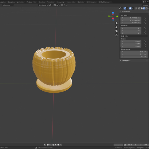 Veggie Holder - Pumpkin - 3D model önizlemesi