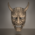 untitled313.png Oni Demon Mask STL – Horned Dark Fantasy Mask 3D Print Model