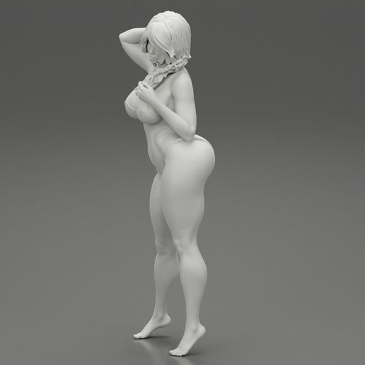 Girl-11.jpg 3D file Beautiful Woman in Bikini Posing on Beach 3D Print Model・3D printer design to download, 3DGeshaft