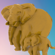 1.png Elephant and Calf 3D MODEL STL FILE FOR CNC ROUTER LASER & 3D PRINTER