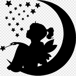 Moon-girl-angel.png Fichier STL gratuit Fille de la lune et de l'ange・Plan imprimable en 3D à télécharger