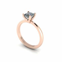 1.jpg Archivo STL Anillo de diamantes solitario R17・Modelo para descargar y imprimir en 3D