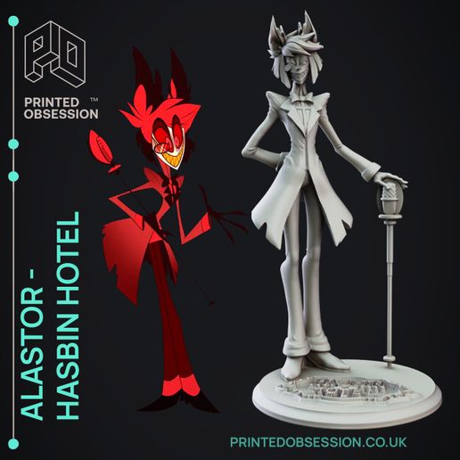 🏨 Alastor - Hasbin Hotel - Fanart - 16cm model・Free STL File for