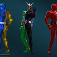 3poses2.jpg Kamen Rider W (仮面ライダーＷダブル, Kamen Raidā Daburu) - 3 versions include