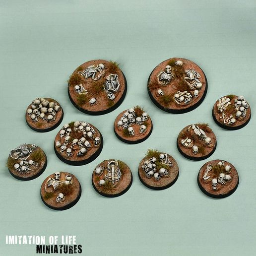 MINIATURES Skeleton base toppers - Supportfree base detailing kit.