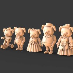 4324324.jpg Archivo STL perros familiares・Modelo para descargar e imprimir en 3D
