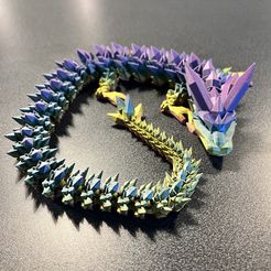 Dragón de Cristal, Mascota Flexi Wiggle Articulada, Impresión en el sitio, Fantasía