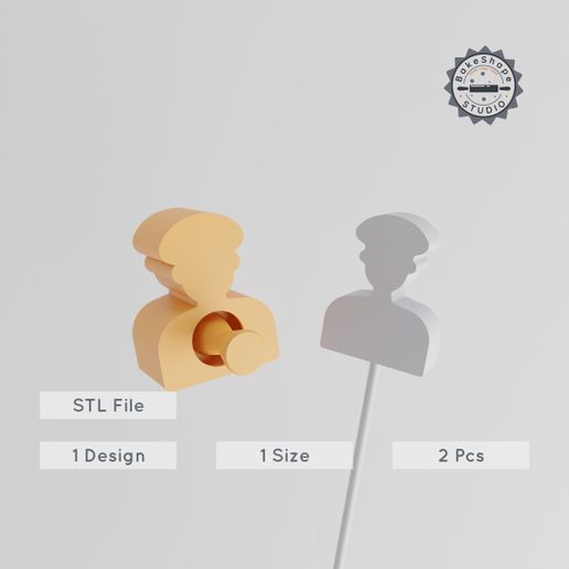 product_1214-01_main.jpg Captain Cake Pop Mold, Nautical Commander Design, 2-Piece Set for 3D Printing