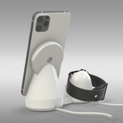 Untitled-747.png Archivo STL Actualización del soporte Magsafe para el Apple Watch 7 y el iPhone 13 Pro MAX・Objeto de impresión 3D para descargar
