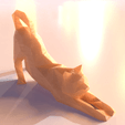 05.png Stretching cat low poly