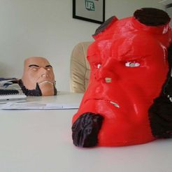 20141026_113857.jpg Archivo STL gratis MÁSCARA HELLBOY FILAFLEX・Plan de la impresora 3D para descargar