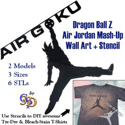 Air-Goku-IMG.jpg Archivo STL Air Goku What If Mash-Up Dragon Ball Z Michael Jordan Wall Art + Stencil・Idea de impresión 3D para descargar