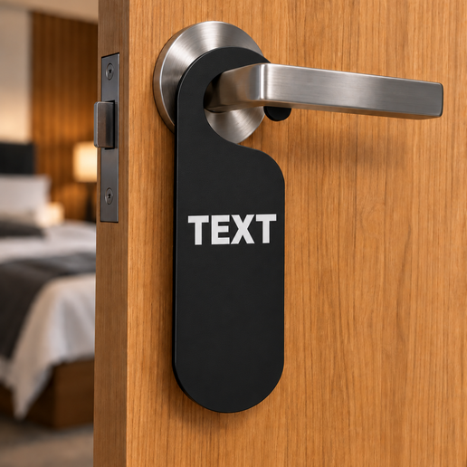 Customizable Door Hanger – Editable Text – 3D Printable