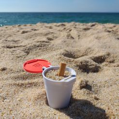 Beach-ashtray-on-the_beach.jpg Descargar archivo STL gratis BEACH ASHTRAY (impresión fácil) • Modelo para la impresora 3D, topedesigns