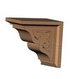 Floral-carving-corbel-06.jpg Floral scroll carved Corbel bracket 3D print model