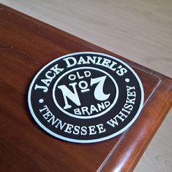 WP_20170621_19_11_26_Pro_LI.jpg Free STL file Jack Daniel's coasters (+ dual extruder)・3D printer design to download