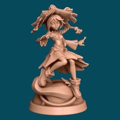 BPR_Rendermain1.png STL file The Little Witch by Thrillcube - dnd miniature [presupported]・3D printing model to download
