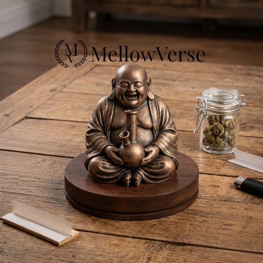 Laughing Buddha Herb Grinder - 2-Part Magnetic Grinder - MellowVerse