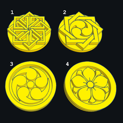 1.png STL-Datei 4 Kamon-Ringe kostenlos・Objekt zum Herunterladen und Drucken in 3D