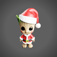 Screenshot-2024-12-09-203040.png Santa Groot Chibi-Style 3D Model - Holiday Edition STL