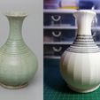 Ref_and_3DP_Vase.jpg Thai Sawankhalok Bottle (14th Century) Replica