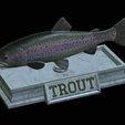 Rainbow-trout-statue-21.png fish rainbow trout / Oncorhynchus mykiss open mouth statue detailed texture for 3d printing