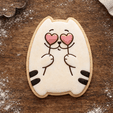 Gatito-Corazones-Mockup.png Вырубка для печенья - Сердечки для котят