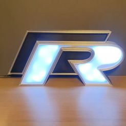 1-crop.jpg STL file Volkswagen Golf R Led lamp・3D print design to download