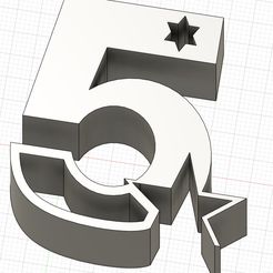 Number-5.jpg Free STL file Number 5・3D print design to download