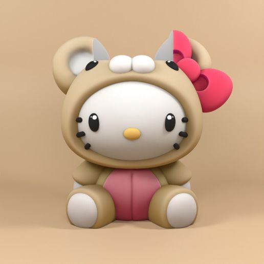 hello kitty bear pencil holder 3D model