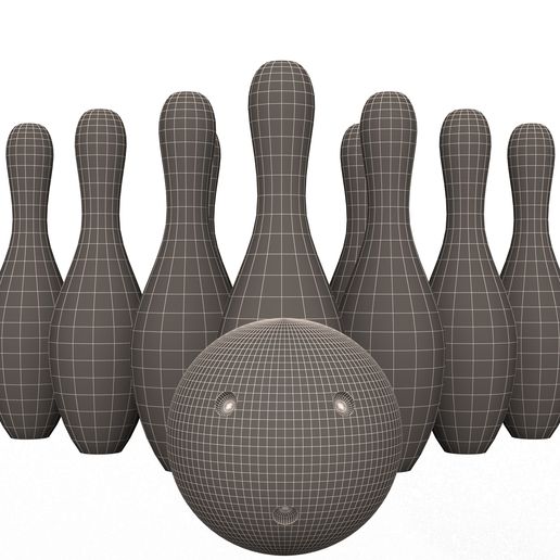 Download file Bowling Ball and Pins • 3D printable model • Cults