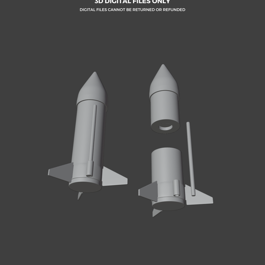 🚀 The Big One Rocket・ STL File for 3D printing・Cults