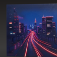City-pic.png Synthwave Neon Cityscape Wall Art