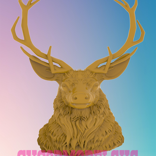 1.png Deer head 3D MODEL STL FILE FOR CNC ROUTER LASER & 3D PRINTER