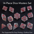 gothica-versions-clearinked.png Dice Masters Set - 14 Shapes - Gothica Font - Supports Included