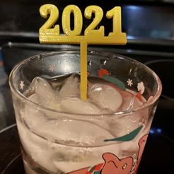 2021-2.jpg Free STL file 2021 Party by yourself Picks and Swizzle Sticks・Model to download and 3D print, barb_3dprintny