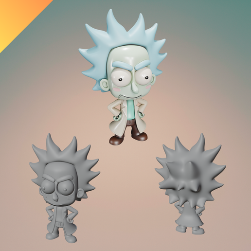 👾 Rick Figure from Rick and Morty – STL, OBJ, and GLB 3D Print Model ...