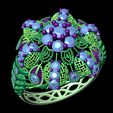 1.jpg Big Stone Fancy Cluster Ring 3D Model | Openwork Celtic Shank | STL CAD File